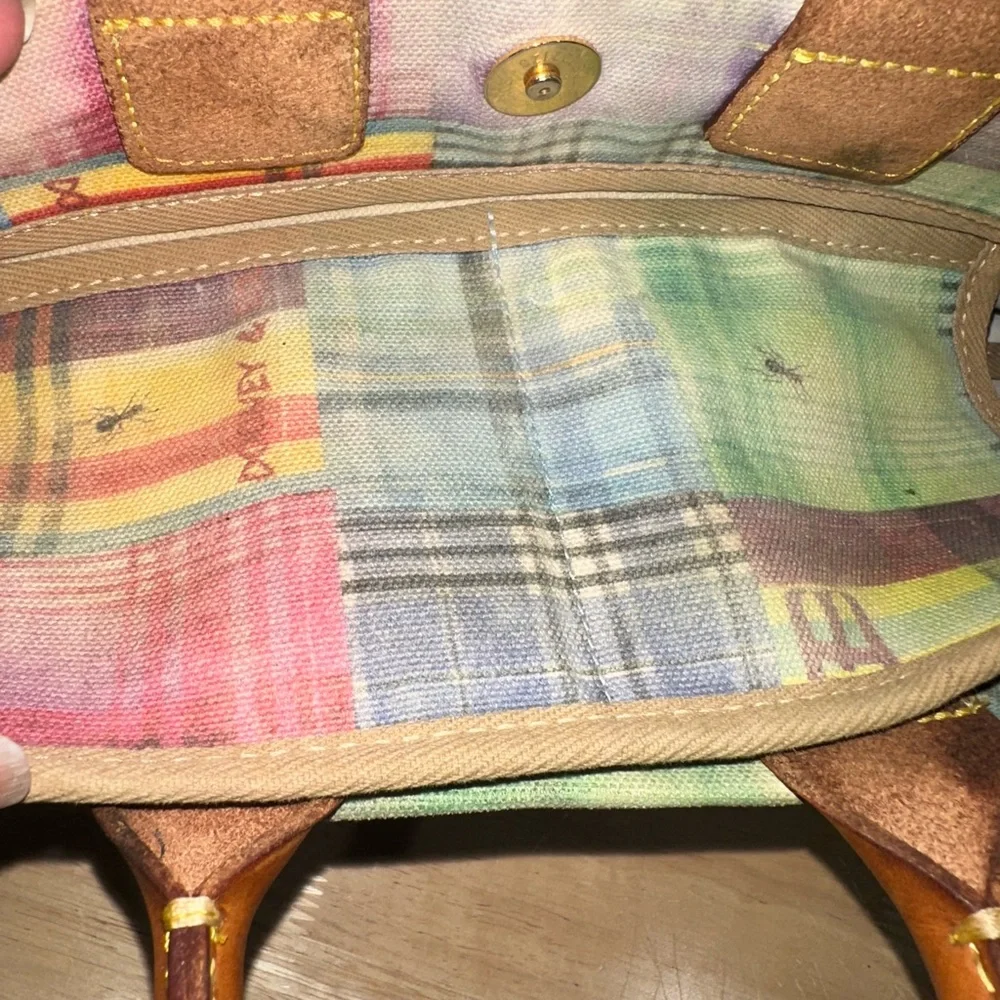 Dooney and Burke Madras Plaid Picnic Ant Print Purse